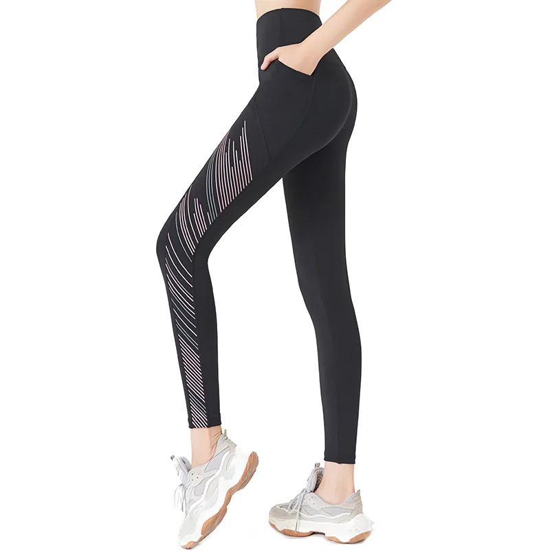

New Style High-waisted Stovepipe Slim Fit Sports Yoga Pants Women's Fitness Running Athletic Pants Elasticity Tight Capri Pants