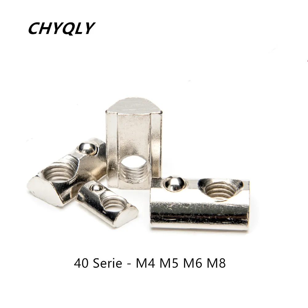 40 M4 M5 M6 M8 T Spring Nuts Half Round Elasticity Spring Nut Block for