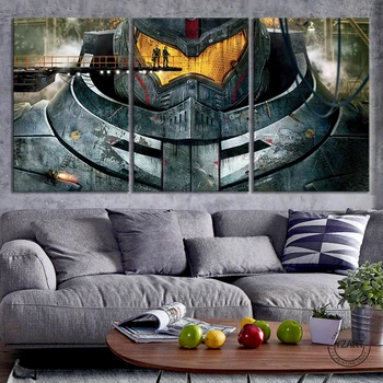 

3pcs Gipsy Danger HD Movie Poster Pacific Rim Wall Sticker Canvas Paintings for Wall Decor