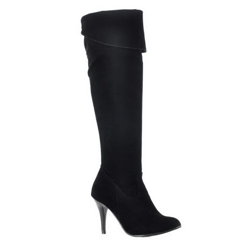 

LOOZYKIT 2018 New Women boots side zipper over knee boots Sexy Pointy Toe Knee-high Winter boots