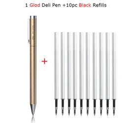 Sleek Metal Gel Rollerball Pen - 0.5MM for Office, Students, and Business Use (With 10Black Refill)
