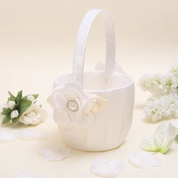 

Pretty Flower Basket in Satin With Flower Petals