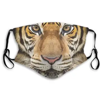 

Cool Tiger Animal Washable Reusable Mask, Anti Dust Half Face Mouth Mask For Kids Teens Men Women With Adjustable Ear Loops