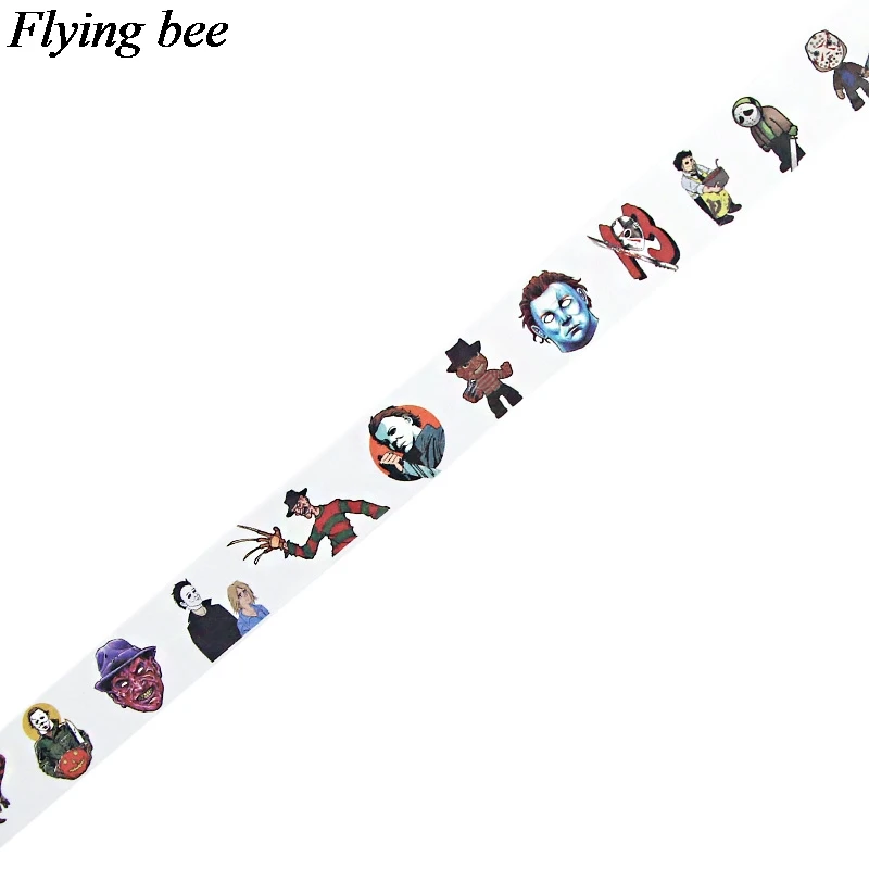 Flyingbee 15 мм X 5 м Бумага васи лента ужас убийца клейкая лента DIY Хэллоуин Скрапбукинг наклейка этикетка маскирующая лента X0557