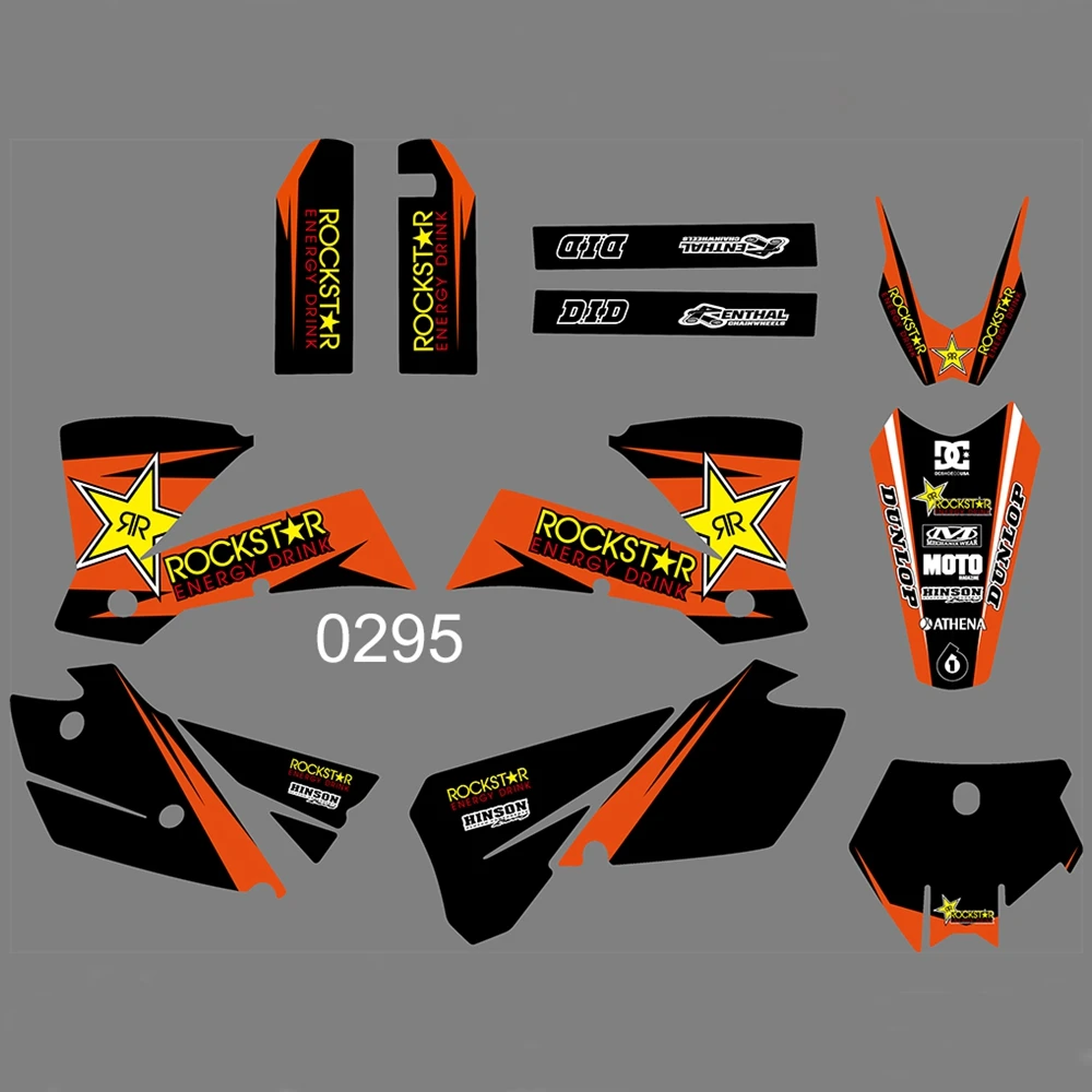 Для KTM 125 200 250 300 450 525 SX 2003 2004 Графика наклейки на заказ Номер Наименование лента 3M Полный мотоцикл Фоны