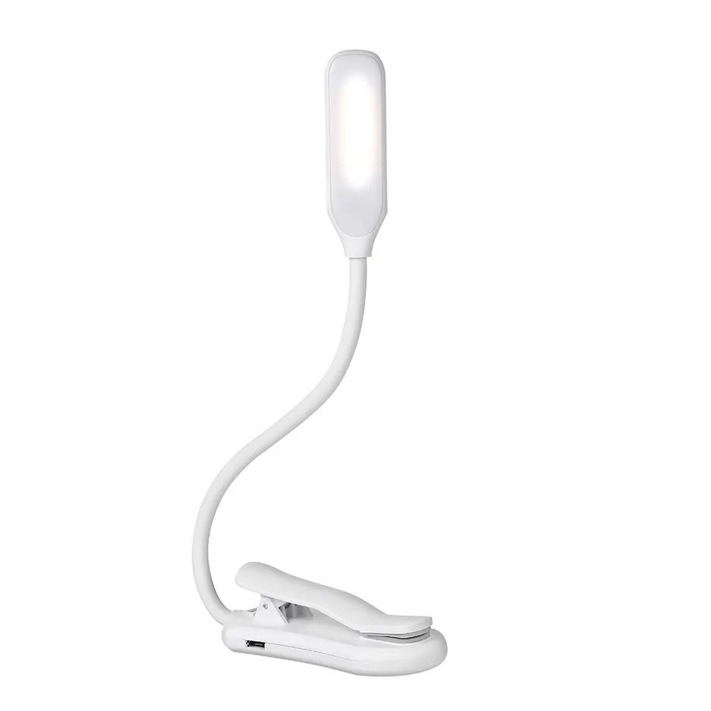 

Book Light USB Rechargeable Flexible 1W 5 LED Clip Reading Night Light 3 Brightness Modes Table Lamp Desk Bedside Lantern