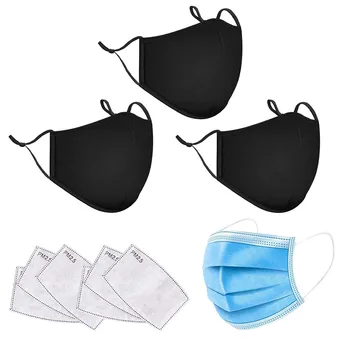 

4PC Protect-dust Dust Mask 6PC FilterMouth Mask Unisex Cotton Face Mask Anime Mask For Cycling Camp Mascarias De Proteccion