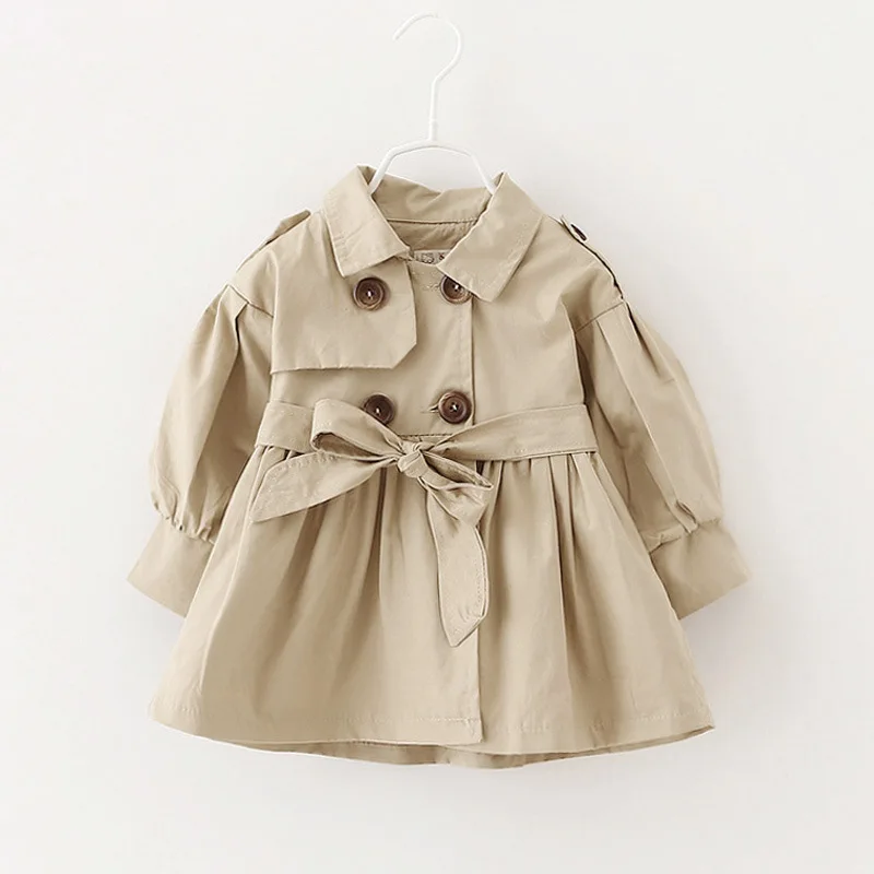 Baby Coats Girl Jacket Clothes Autumn Bow Trench Coat Infant Clothes Waterproof Outwear Kids Clothes For Children Trench Coat