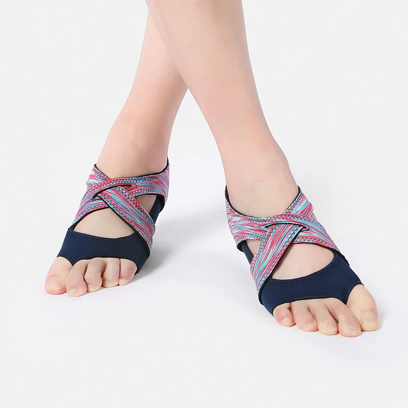 IDEALSLIM Five 5 Finger Yoga Toning обувь для женщин Фитнес Пилатес спортивная обувь для тренеровок Нескользящие устойчивые носки - Цвет: Blue Pink-L(39-40)