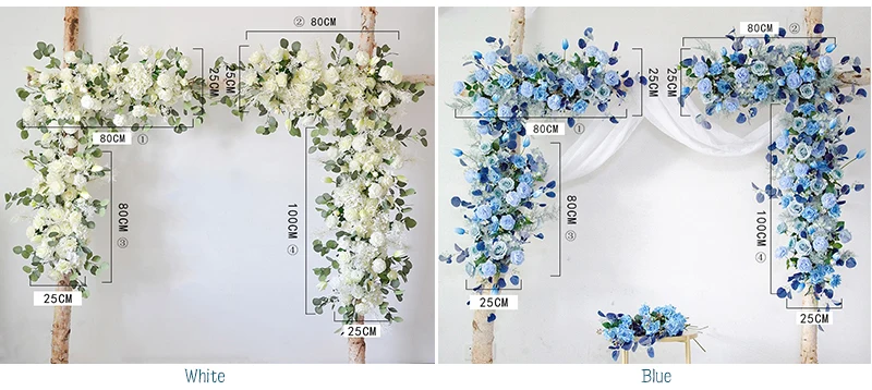 JAROWN Wedding Flowers Artificial Silk Flower Row Line Arch Floral Outdoor Lawn Wedding Bauble Decoration Fake Flower Flores Para Manualidades (112)