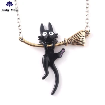 

Anime Miyazaki Hayao Kiki's Delivery Service Black cat Pendants Cute Necklace Enamel Fashion Jewelry Gift