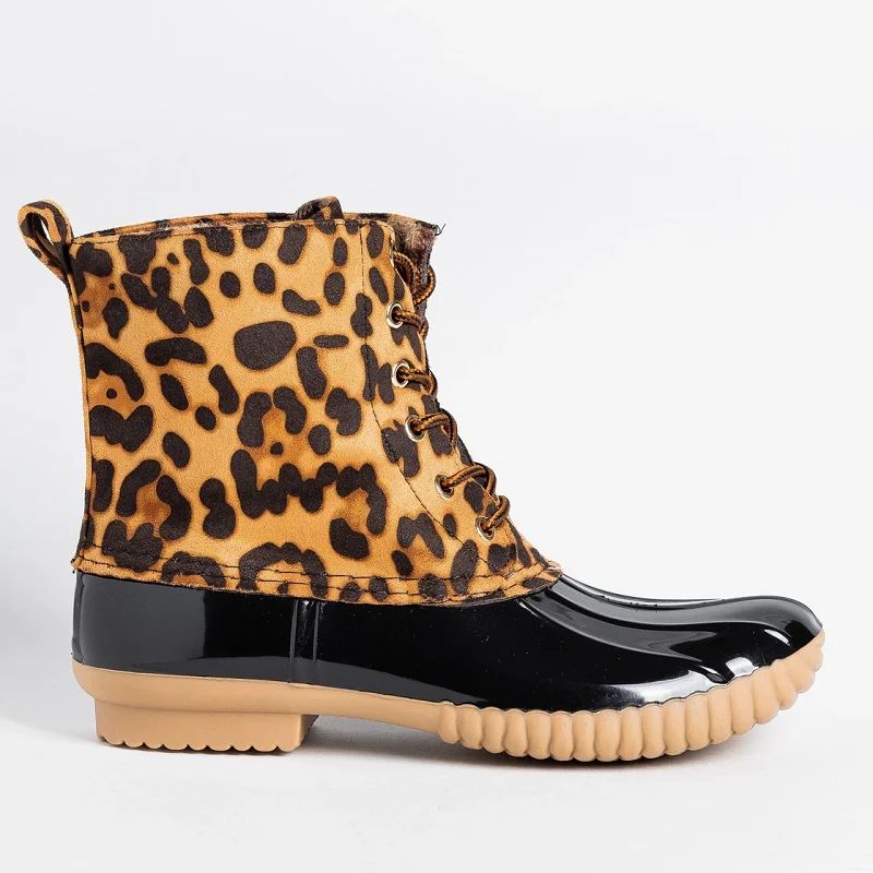 Новые женские ботильоны с леопардовым принтом; женская зимняя обувь; ботинки; женская обувь; теплые женские зимние ботинки; Botas Mujer; размера плюс 43 - Цвет: 1899-Leopard