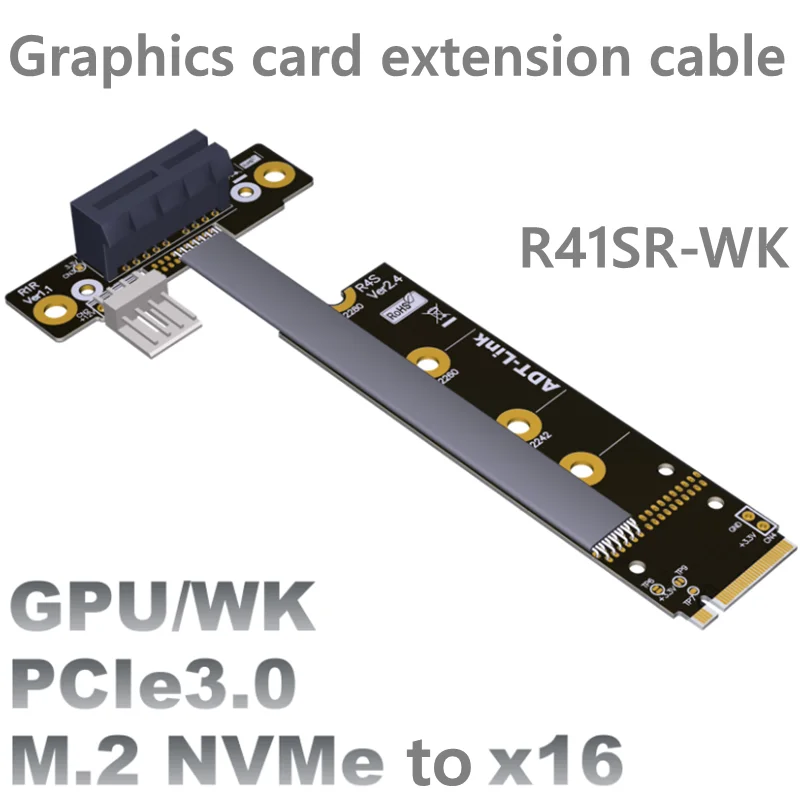 M.2 NVMe до x1 PCIe удлинительные кабели для майнинга BTC mining GPU PCI-E Удлинительный кабель M2