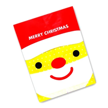 

Yellow Santa Claus Christmas open top Cookies Wrappers Bags 200pcs/lot