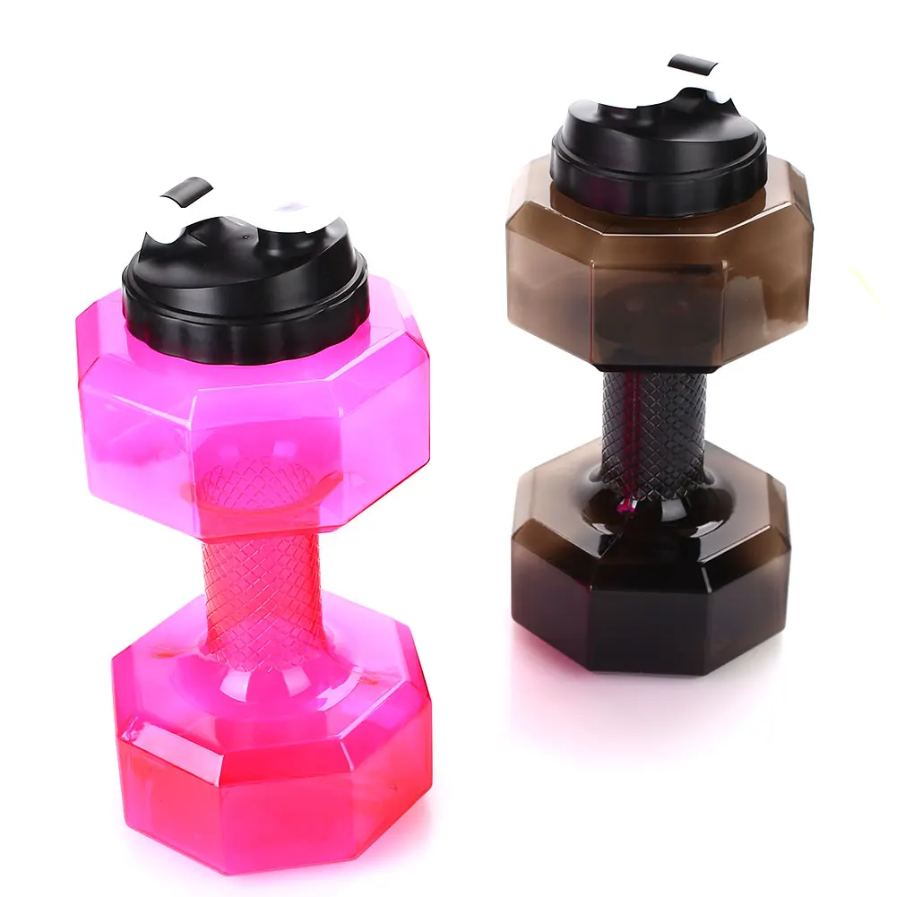 Creative Dumbbell Kettle Outdoor Kettle PETG Travel Camping Fruit Juice Hiking Weightlifting Kettle Fashion Drinking Cup Health
