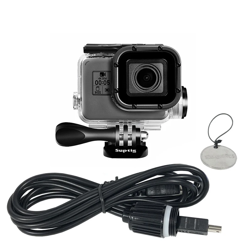 Case da Habitação à Prova Cabo de Carregamento Shell para Gopro Água Mergulho Motocicleta Proteger Hero 5 6 7 Preto Novidades ir Acessórios Pro d' 30m - Image 6
