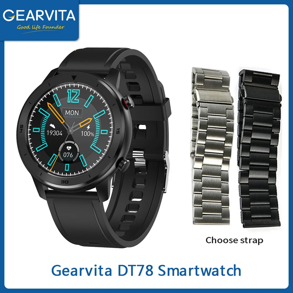 Подарок NO.1 DT78 SmartWatch IP68 Водонепроницаемый 1 3 дюймов Спорт сердечного ритма Bluetooth