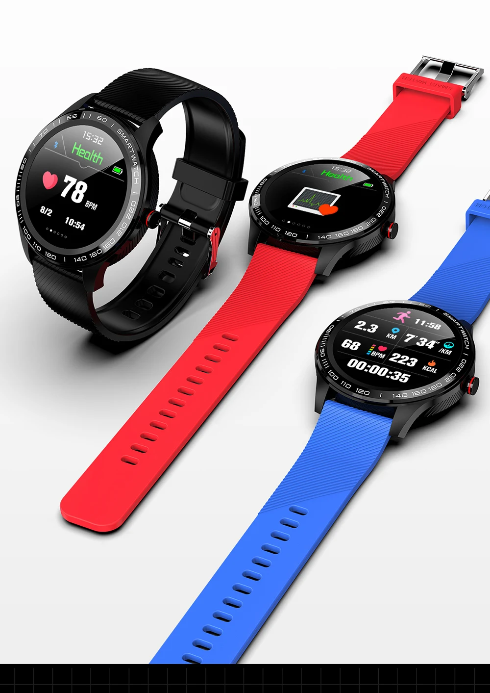 Smartband ECG smartwatch 1,3 дюймов Большой экран IP68 браслет для измерения артериального давления для мужчин фитнес-трекер Водонепроницаемый для ios android телефонов