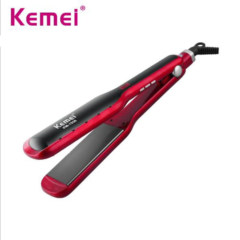 

Kemei Electric Hair Straightener Fast Heat Professional Adjustable Flat Iron Dry and Wet Use for Women Styling Tools Curler