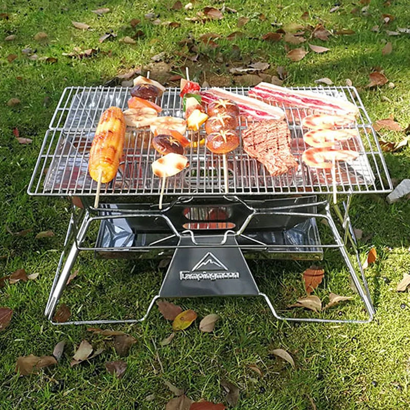 Foldable Outdoor Rotisserie Barbecue Charcoal BBQ Camping Garden Grill BY DHL 