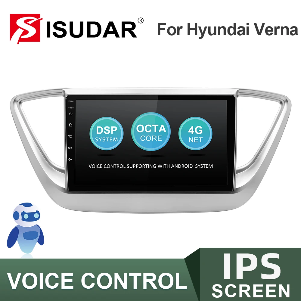 

ISUDAR V57S Android Autoradio For Hyundai/Solaris/Verna 2017 2018 Car Multimedia Player GPS Stereo System Camera DVR FM No 2 Din