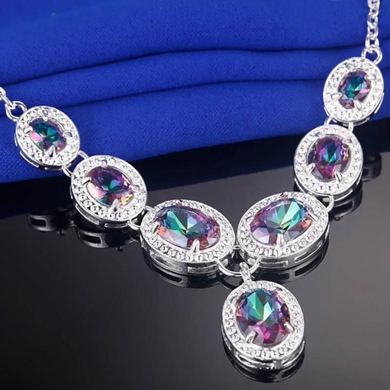 Bague Ringen, винтажное роскошное ожерелье с драгоценными камнями для женщин, 5 цветов на выбор, серебро 925, ювелирное изделие для банкета, элегантное женское ожерелье с аквамариновым Рубином