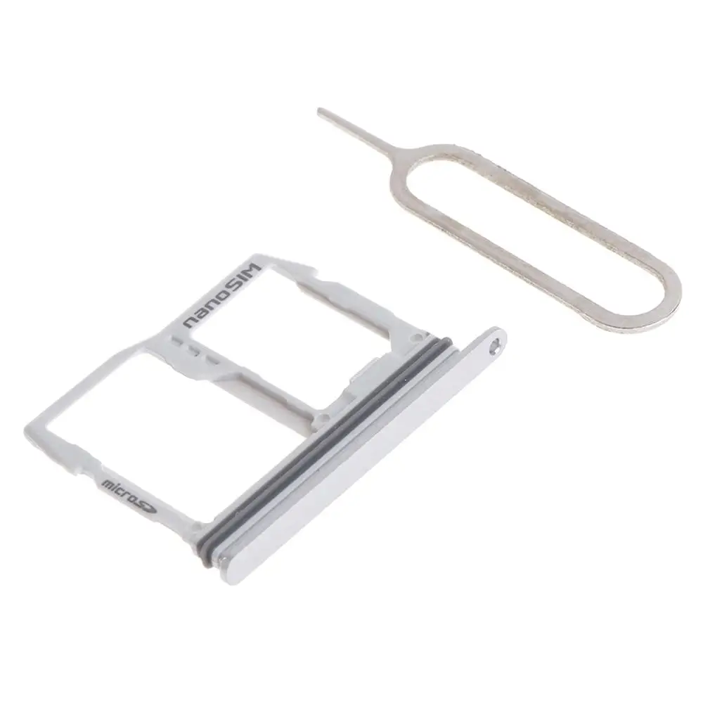Серебристый Держатель лотка для sim-карты+ адаптер держателя карты Micro SD для LG G6 US997 VS988 - Цвет: Серебристый