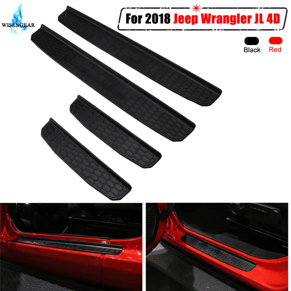Накладка на пороги для 2018 Jeep Wrangler JL 4 двери соты порогов шаг протектор наклейки