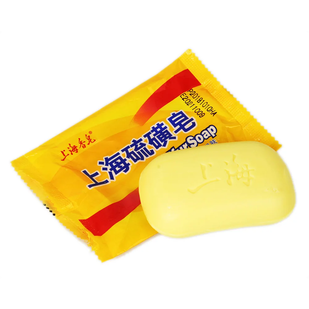

3Pcs Shanghai Sulfur Soap Acne Psoriasis 4 Skin Conditions Seborrhea Eczema Anti Fungus Perfume Butter Bubble Bath Soaps 85g