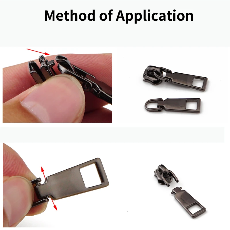 2pcs Zipper accessories can be removed and replaceable metal no. 5 zipper special household bag zipper head decoration