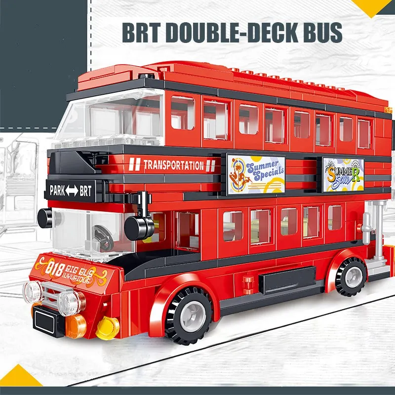 398PCS-Creator-Brt-Double-Deck-Bus-Building-Blocks-Technic-Red-Bus-City-School-Car-Bricks-Enlightenment (1)