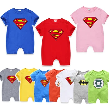 

2020 Newborn Toddler Baby Superman Romper Clothes Cute Casual Batman Clothing Jumpsuits Summer Fashion Clothing Short Sleeve