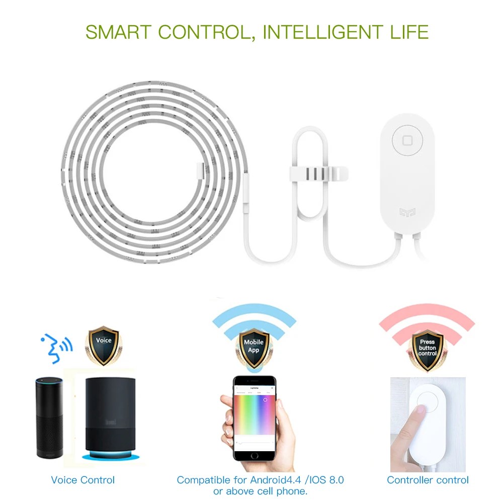 Для Xiaomi Yeelight полосы света светодиодные полосы Wifi подключенный Rgb умный светодиодный индикатор комплект телефон приложение управление для дома вечерние клуб