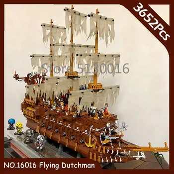 

16016 In Stock Flying Ducthman Ship Ideas Pirates of the Caribbean Movies 3652Pcs MOC Model Building Blocks Bricks Children Toys