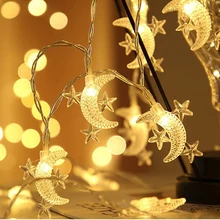 

Holiday Party Decor String Light 10/20/30/40 LED Star Moon Fairy String Light Christmas Wedding Birthday Outdoor Decor Lamp