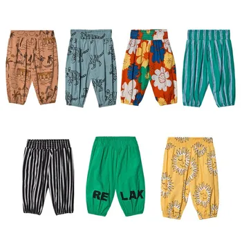 

in stock 2020 Summer New Boys and Girls Holiday Bloomers Sunscreen Full Printed Trousers Air Conditioner Pants Mosquito Pants