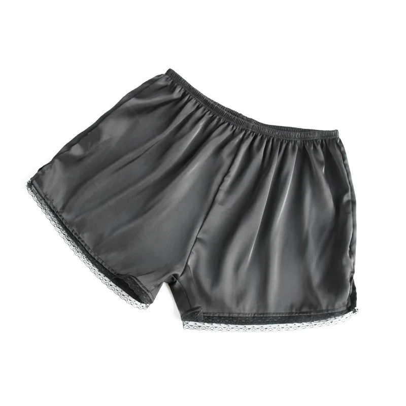 

Free Size Woman Shorts Women Casual Summer Silk Soft Ladies Mid Waist Solid Color Lace Breathable Short Femme