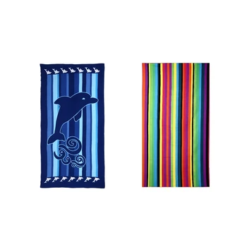 

2 Pcs 100 X 180Cm Luxury Bath Towel Super-Absorbent Toallas Microfibra Sport Beach Towels Soft Microfiber Environmental Printing
