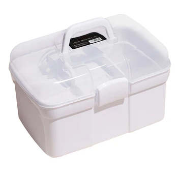 

Makeup Organizer With Handle Portable Snap Design Handheld Desktop Jewelry Nail Art Storage Box Salon Large Capacity