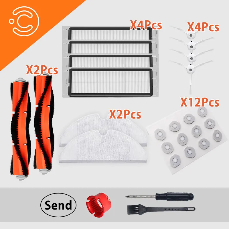 

Main brush Side Brush Washable Hepa Filter Mop for roborock s50 s51 s6 robot vacuum cleaner replacement parts set