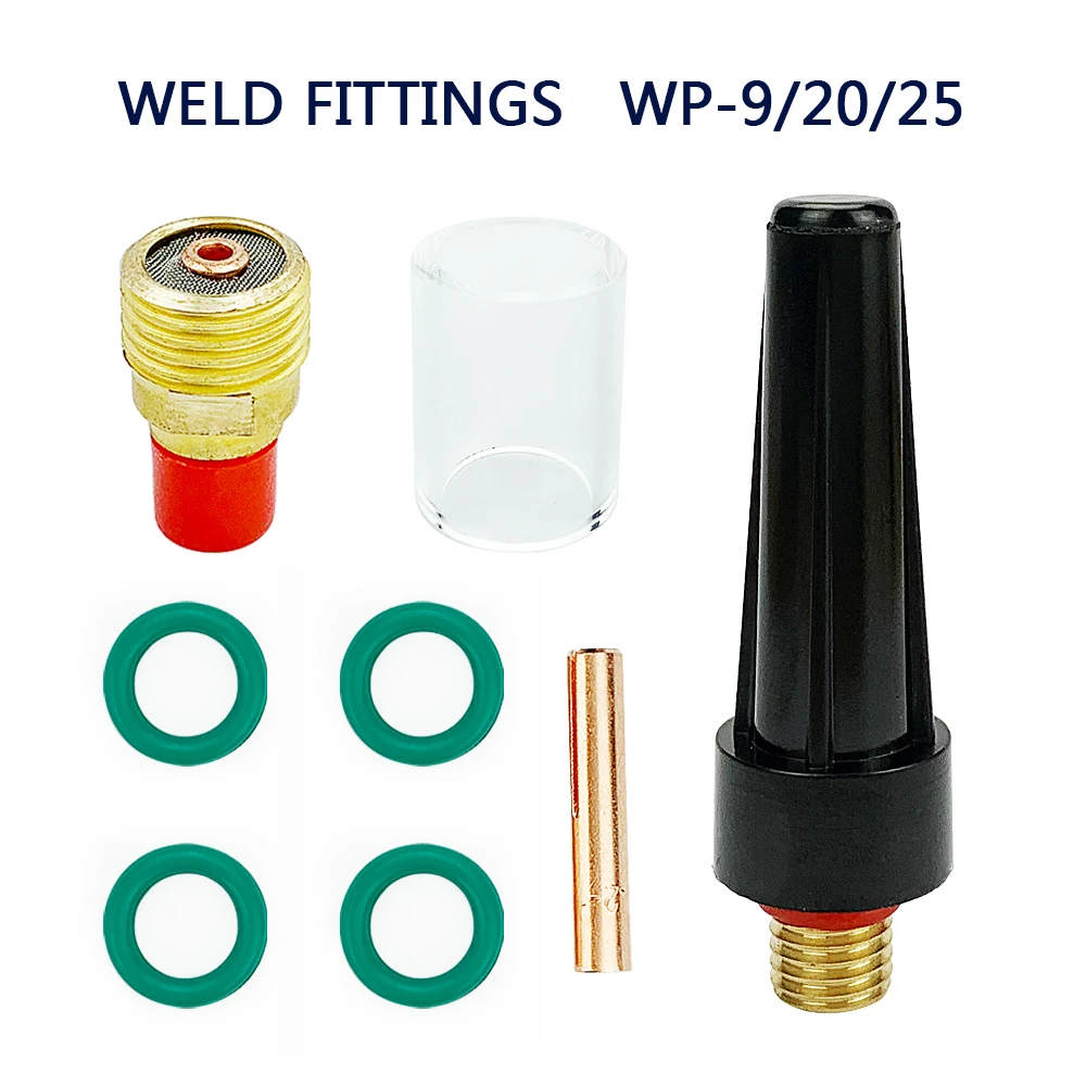 8Pcs/Set TIG Welding Torch Gas Lens Cup Kit Durable Welding Accessories 2.4mm For WP-9/20/25 3/32