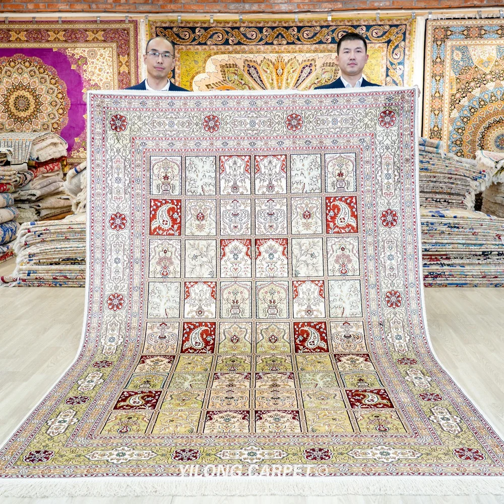 

6'x9' Traditional Vintage Handmade Rectangle Four Sasons Carpet Antique Persian Rug (LH447B)