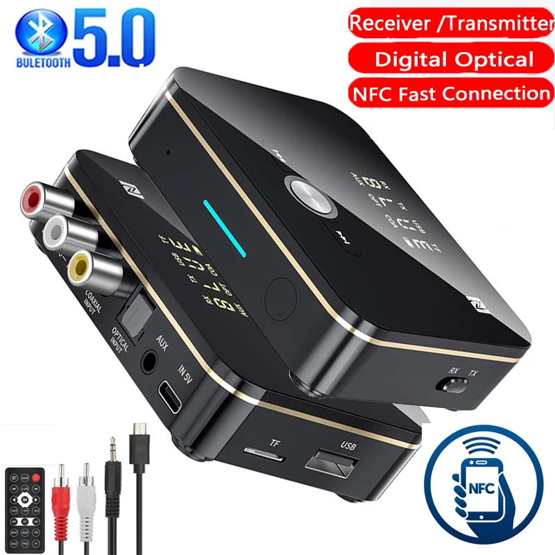 NFC Bluetooth 5 0 приемник передатчик 3 мм AUX разъем RCA оптический беспроводной аудио