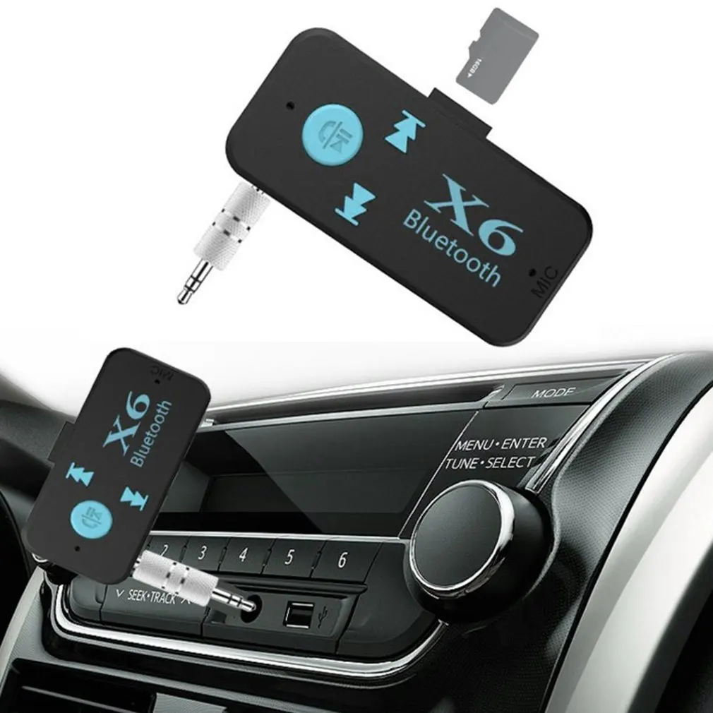 Bluetooth адаптер беспроводной Bluetooth приемник 3,5 мм аудио разъем TF кард-ридер адаптер приемник микрофон вызов для автомобильного динамика