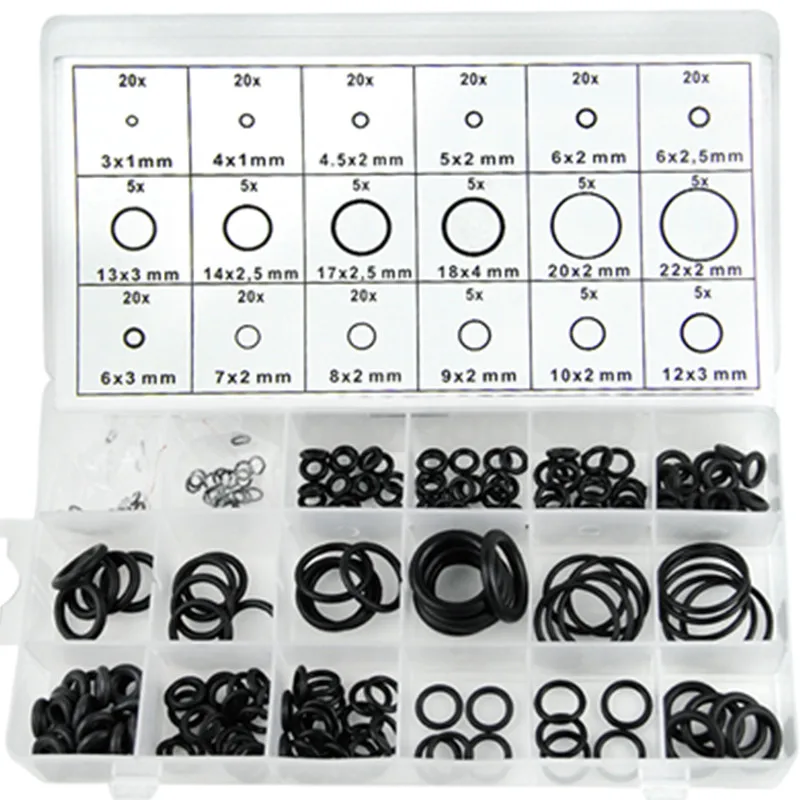 Уплотнительные кольца черные и зеленые резиновые 36 разных размеров 495