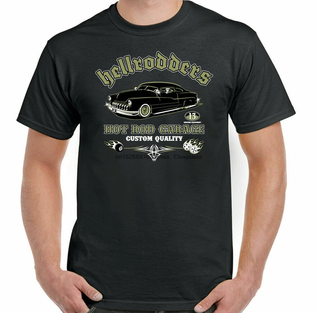 Хит продаж Мужская забавная футболка Hellrodders с надписью Hot Rod Garage для любителей