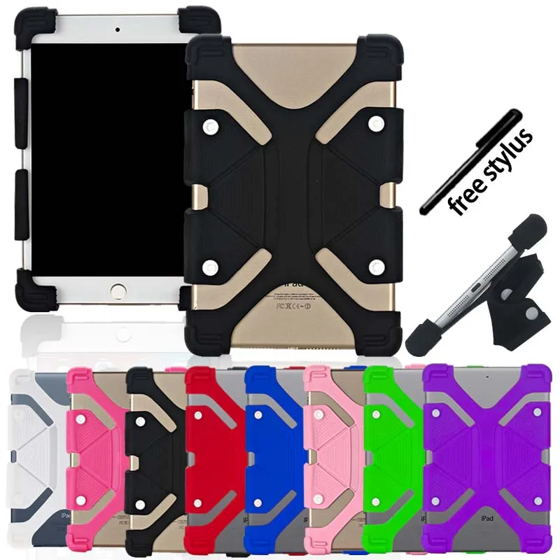 

KK&LL For Amazon Fire HD 10 (7th/5th Generation,2017/2015 Release) Tablet Shockproof Silicone Stand Cover Case + Stylus