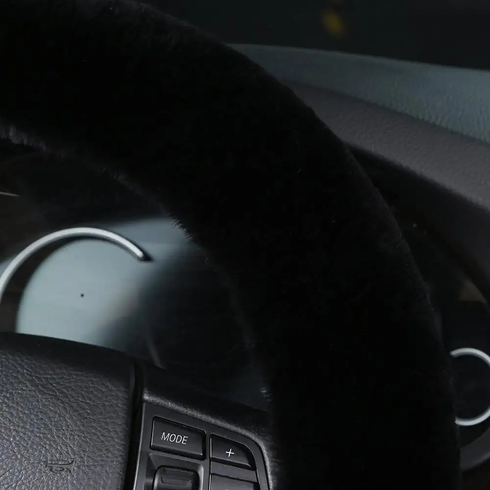 Набор аксессуаров для салона автомобиля из натуральной шерсти без запаха, прочный Набор чехлов для рулевого колеса из чистой шерсти