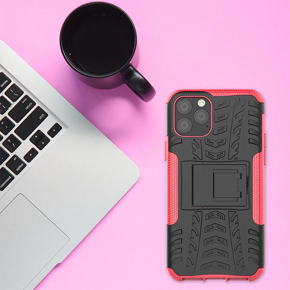 For Iphone 11 PRO MAX  scratch-resistant Shockproof Phone Case Luxury Hard Matte Cover with kick stand  High Quality Phone Case