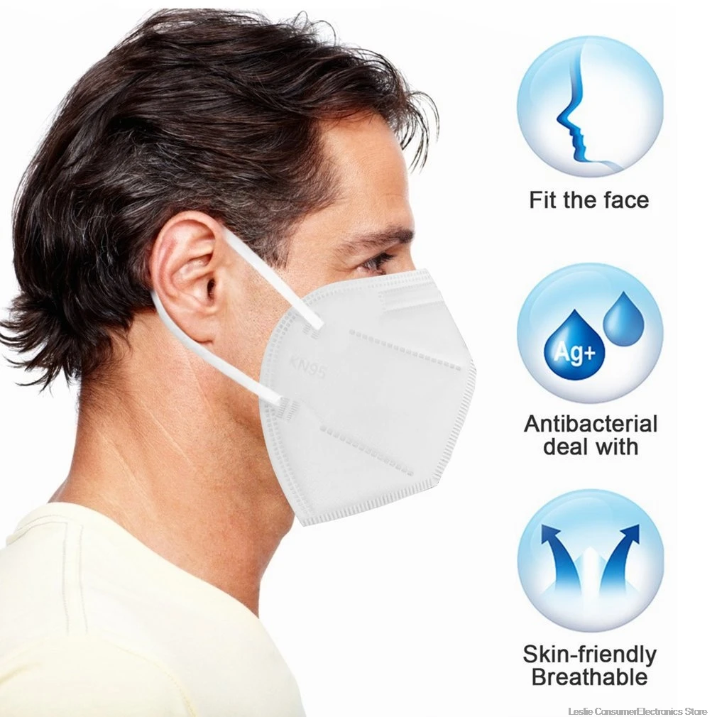 

KN95 Masks Non Woven Safe Mask Anti-dust Filtration Sanitary Masks Anti-pollution